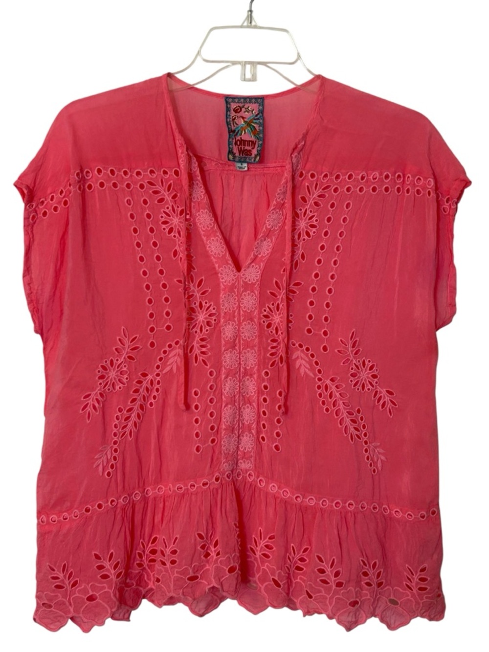 Johnny Was Clemence Blouse Bubblegum Pink size XS